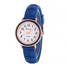 Часы женские Женева Geneva силиконовые синие 123-2