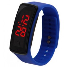 Спортивные силиконовые часы-браслет LED синие SW2-13