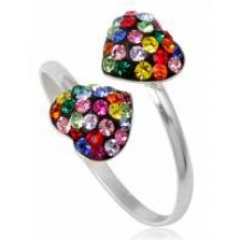 Кольцо TN364.Серебро 925 с кристаллами Swarovski. Размер 17 и 18