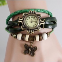 Часы браслет с бабочкой (зелёные)
