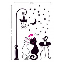 Интерьерная наклейка на стену Влюбленные коты (DM57-0099)