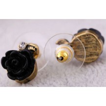 Серьги розочки Черные tb1043