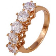 Кольцо позолота Gold Filled с крупными цирконами (GF448) Размер 18