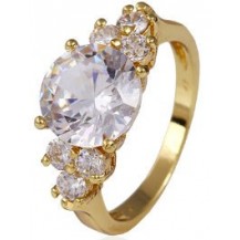 Кольцо Lady позолота Gold Filled с цирконами (GF450) Размер 18
