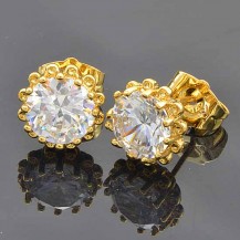 Серьги EВ069 . Позолота 375й пробы, фианиты