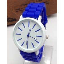 Часы Женева Кварц с силиконовым ремешком Синие