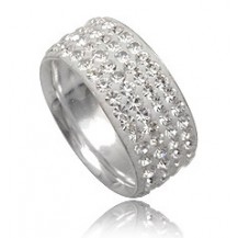 Кольцо TN620. Серебро 925. Swarovski crystals, Размер 18