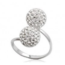 Кольцо TN631. Серебро 925. Swarovski crystals, размер 17