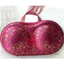 Органайзер - сумочка для бюстгальтеров (с сеточкой) розовый в сердечки