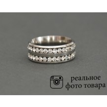 Женское кольцо из стали со стразами Размер 17 (810213)