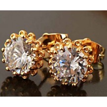 Серьги eb013. Позолота 375й пробы, кристаллы Swarovski