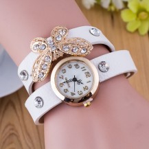 Часы-браслет длинные, наматывающиеся на руку Бабочка 103-1 белые