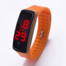 Спортивные силиконовые часы-браслет LED оранжевые SW2-08