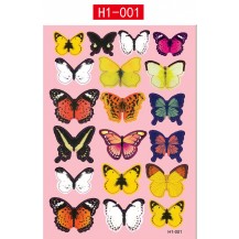 Интерьерная наклейка на стену бабочки 3д 3D разноцветные (набор h1-001)