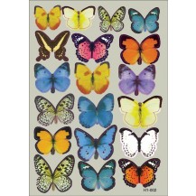 Интерьерная наклейка на стену бабочки 3д 3D разноцветные (набор h1-002)
