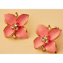 Серьги Лепестки розовые tb1054