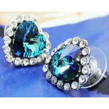 Серьги сердечки Аква tb1058