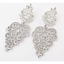 Серьги ажурные серебристые tb1279