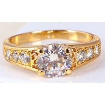 Кольцо позолоченное Gold Filled, цирконы (GF59) размер 16