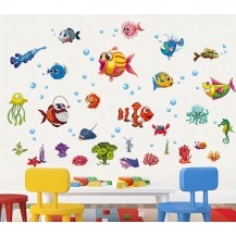 Интерьерная наклейка на стену Детская - Рыбки XH6230