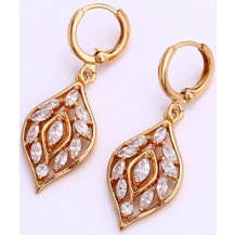 Серьги Лепесток с цирконами позолота gold filled оптом (gf524