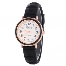 Часы женские Женева Geneva силиконовые черные 123-6