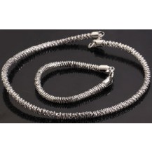 Набор: цепочка и браслет мужской белая позолота (GF794)