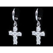 Серьги Dangle Cross CZ Simulated Diamond Earrings SE396