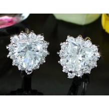 Серьги SE414. Simulated Diamond. Платиновое покрытие
