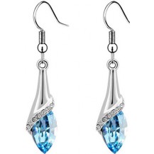 Серьги Dangle 3.5 Carat Aqua Blue Earrings use Swarovski Crystal SE484