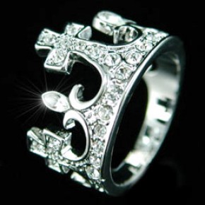 Кольцо в форме короны SR032 Swarovski Crystals