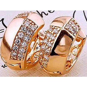 Серьги EB604. Позолота 375й пробы, Cubic Zirconia