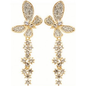 Серьги Бабочки Crystal (ab74)