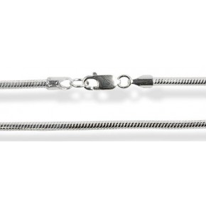 Серебряная цепочка 45см ширина 0.8см (плетение овальное змея)