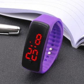 Спортивные силиконовые часы-браслет LED Сиреневые SW2-11