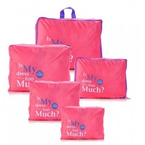 Дорожный набор сумок органайзеров, 5штук Розовый