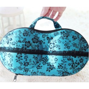Органайзер - сумочка для бюстгальтеров (с сеточкой) синий в цветах