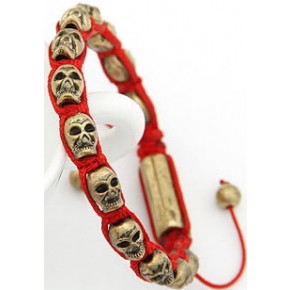 Браслет Шамбала Skull red