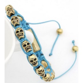 Браслет Шамбала Skull blue