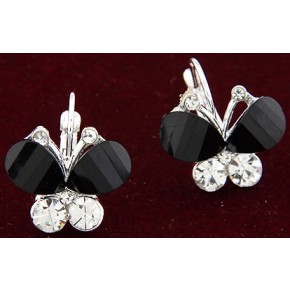 Серьги Бабочки tb423 (цвет черный)