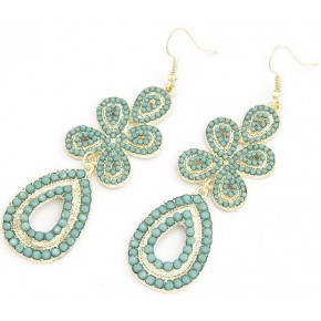 Серьги длинные бирюзовые Boho (tb428)