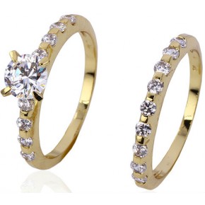 Набор колец Gold Filled с цирконами, размер 18 (GF50)