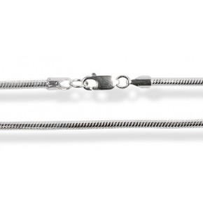 Серебряная цепочка 50 см (плетение круглое - Змея) Ширина 1мм